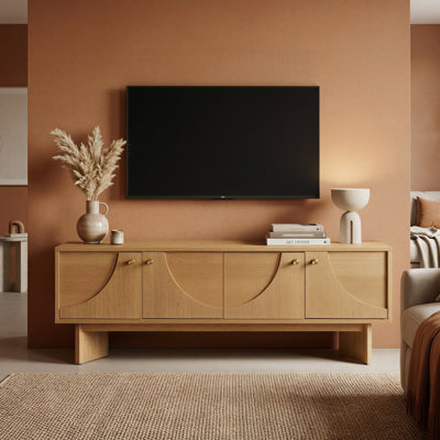 Corrigan Studio® Malyun Oak Wood TV Stand for TVs up to 65